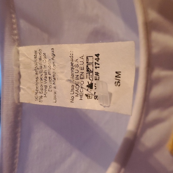 Lost Petal Linens White Short Sleeve Colorful Linen Flower Sz S Tunic Mini Dress - Picture 6 of 10